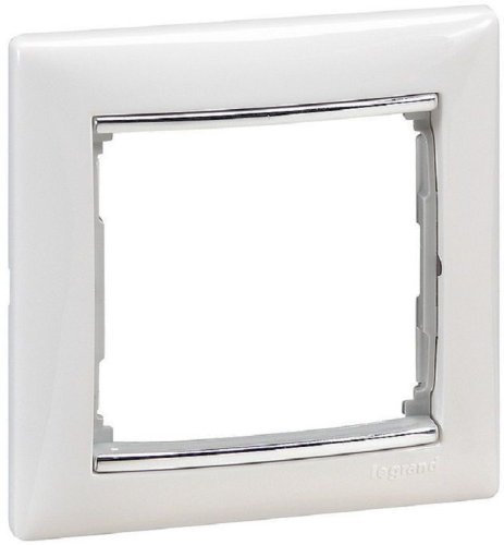 Рамка горизонтальная Legrand Valena 1-м. белый/серебряный штрих картинка